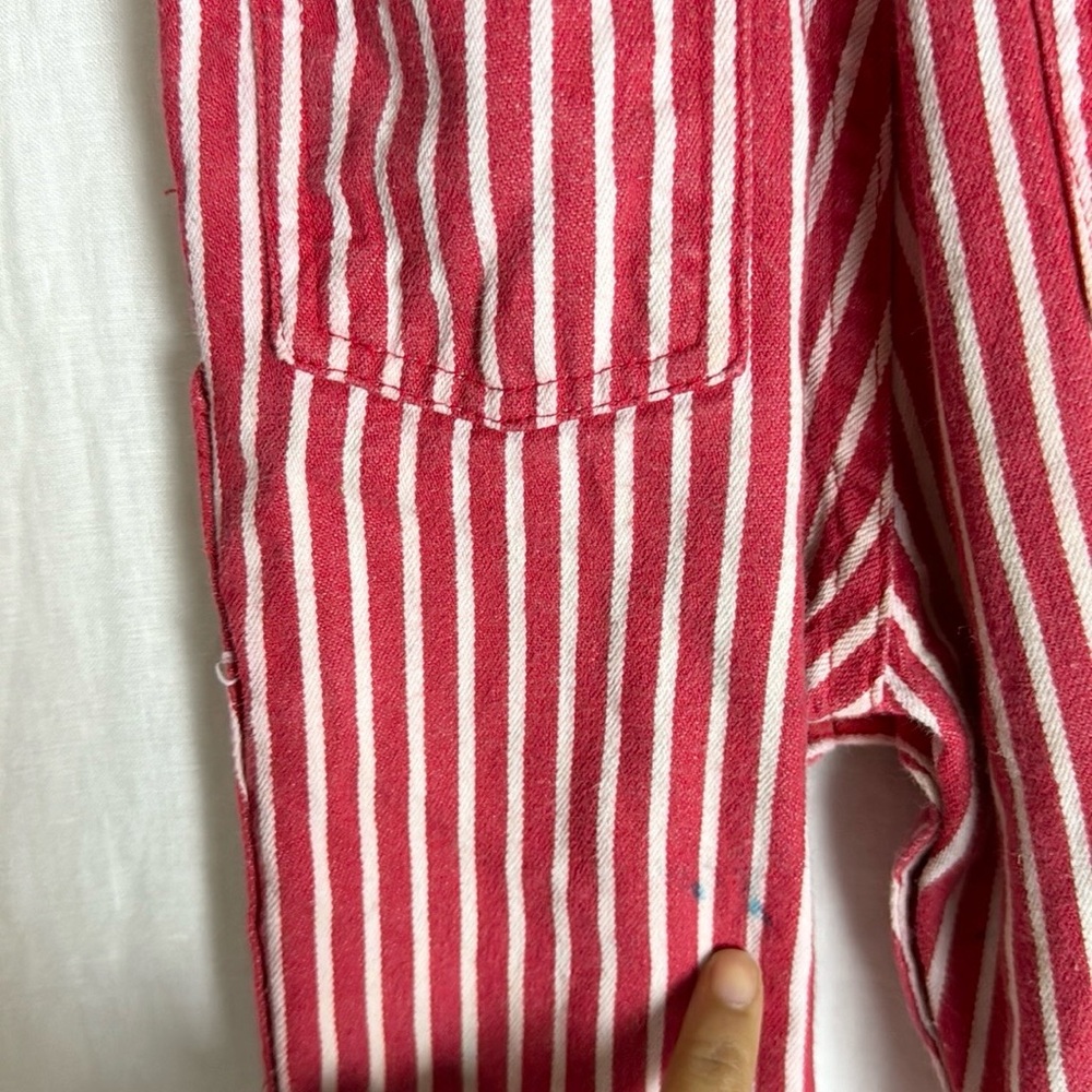Vintage OshKosh B’Gosh Railroad Stripe Overall Patch Detail Size 18 Months - Picture 7 of 14
